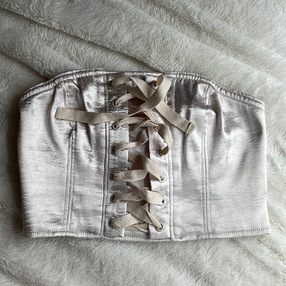 Silence and Noise satin corset top